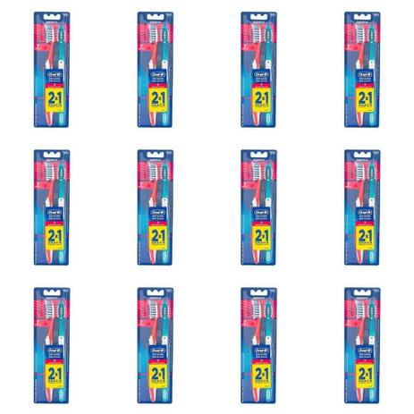 Oral B Pro Saúde 7 Benefícios Escova Dental C/2 (Kit C/12) Menor preço em Oral B Pro Saúde 7 Benefícios Escova Dental C/2 (Kit C/12)