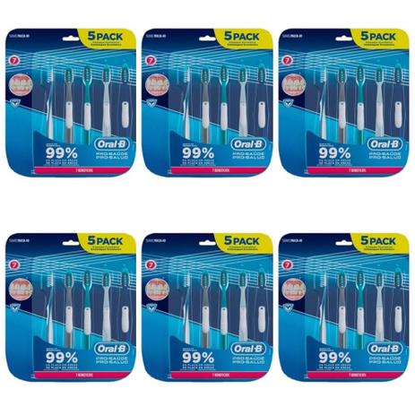 Oral B Pro Saúde 7 Benefícios Escova Dental C/5 (Kit C/06) Menor preço em Oral B Pro Saúde 7 Benefícios Escova Dental C/5 (Kit C/06)