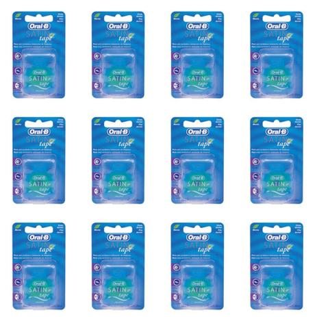 Oral B Satin Tipe Fio Dental 25m (Kit C/12) Menor preço em Oral B Satin Tipe Fio Dental 25m (Kit C/12)