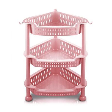 Organizador de 3 andares multiuso fruteira desmontável com gancho lifestyle jacki design rosa Menor preço em Organizador de 3 andares multiuso fruteira desmontável com gancho lifestyle jacki design rosa