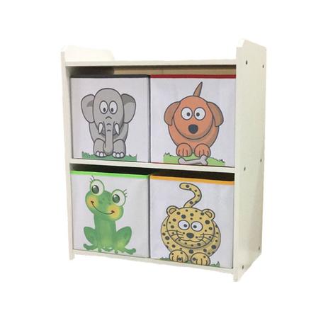 Organizador de brinquedos infantil em madeira com 4 caixas estante nicho prateleira decoradas crianç - Organibox Menor preço em Organizador de brinquedos infantil em madeira com 4 caixas estante nicho prateleira decoradas crianç - Organibox