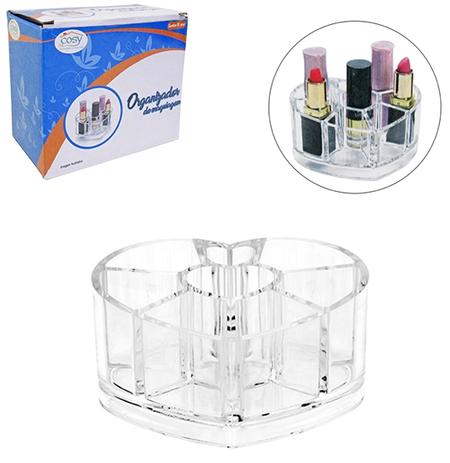 Organizador de cosmeticos acrilico coracao com 8 cavidades 11,5x10x6cm na caixa - Fu xing é boa?