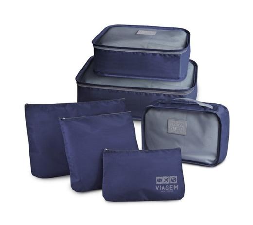 Organizador De Mala 6 Peças Para Viagem Necessaire Azul - Jacki design Menor preço em Organizador De Mala 6 Peças Para Viagem Necessaire Azul - Jacki design