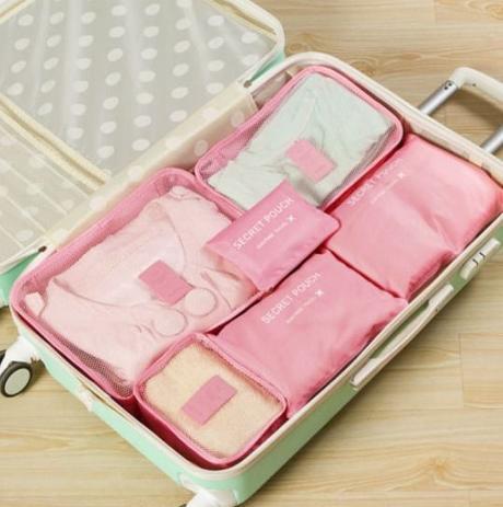 Organizador De Mala e Bagagem Para Viagem Kit 6 Peças Necessaire Bolsa - CLOCK Menor preço em Organizador De Mala e Bagagem Para Viagem Kit 6 Peças Necessaire Bolsa - CLOCK