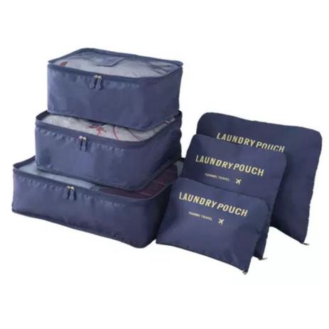 Organizador Mala Viagem Bagagem Kit 6 Peças Necessaire Bolsa Azul Escuro - TOP TOTAL Menor preço em Organizador Mala Viagem Bagagem Kit 6 Peças Necessaire Bolsa Azul Escuro - TOP TOTAL