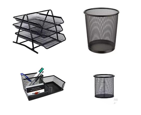 Organizador Mesa 3 Bandejas Porta Caneta 3 Partes + Lixeira - Fisgar Menor preço em Organizador Mesa 3 Bandejas Porta Caneta 3 Partes + Lixeira - Fisgar