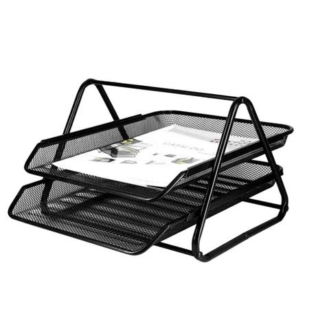 Organizador Mesa Escritório Bandeja Dupla Documentos Papel - NM Menor preço em Organizador Mesa Escritório Bandeja Dupla Documentos Papel - NM