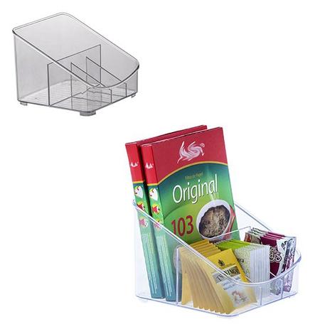 Organizador multiuso de acrilico transparente diamond com 4 divisorias 18x17x13cm - Paramount Menor preço em Organizador multiuso de acrilico transparente diamond com 4 divisorias 18x17x13cm - Paramount