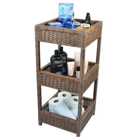 Organizador Quadrado Multiuso/ Fruteira 3 Andares 35x35x75 - Argila - Allstate Menor preço em Organizador Quadrado Multiuso/ Fruteira 3 Andares 35x35x75 - Argila - Allstate