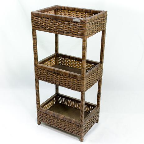 Organizador Retangular Multiuso/ Fruteira 3 Andares 34x24x75 - Argila - Allstate Menor preço em Organizador Retangular Multiuso/ Fruteira 3 Andares 34x24x75 - Argila - Allstate