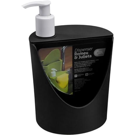 Organizador Suporte Dispenser Detergente Esponja Para Pia Preto - Coza Menor preço em Organizador Suporte Dispenser Detergente Esponja Para Pia Preto - Coza