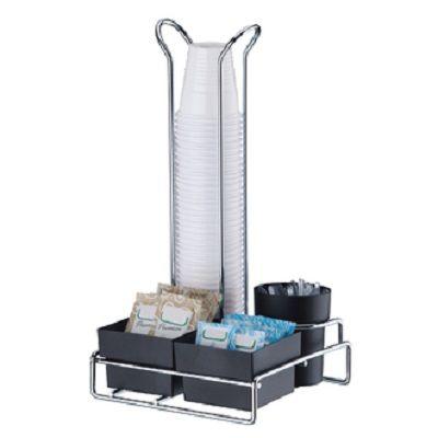 Organizador suporte em aço porta copos saches de acucar adocante cha cafe e mexedor completo - Future Menor preço em Organizador suporte em aço porta copos saches de acucar adocante cha cafe e mexedor completo - Future