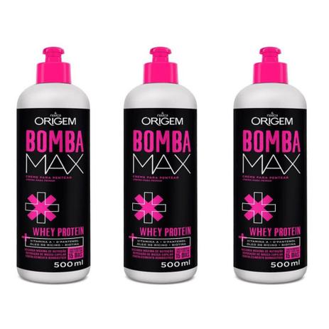 Origem Bomba Max Creme P/ Pentear 500ml (Kit C/03) é boa?
