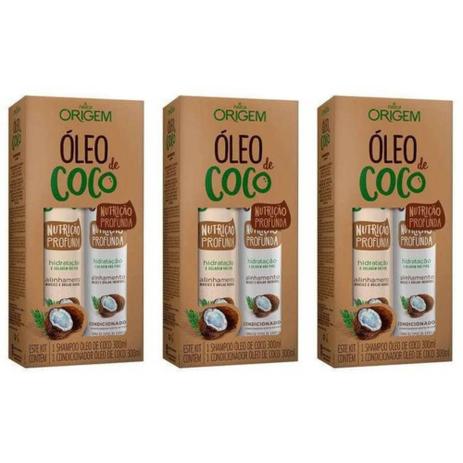 Origem Kit Óleo De Coco Shampoo + Condicionador 300ml (Kit C/03) Menor preço em Origem Kit Óleo De Coco Shampoo + Condicionador 300ml (Kit C/03)
