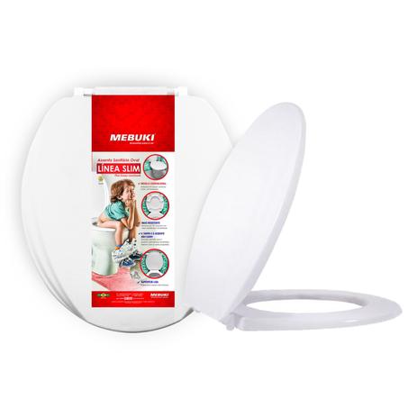 Oval Linea Slim Assento Tampa Vaso Sanitário Universal Oval - MEBUKI Menor preço em Oval Linea Slim Assento Tampa Vaso Sanitário Universal Oval - MEBUKI