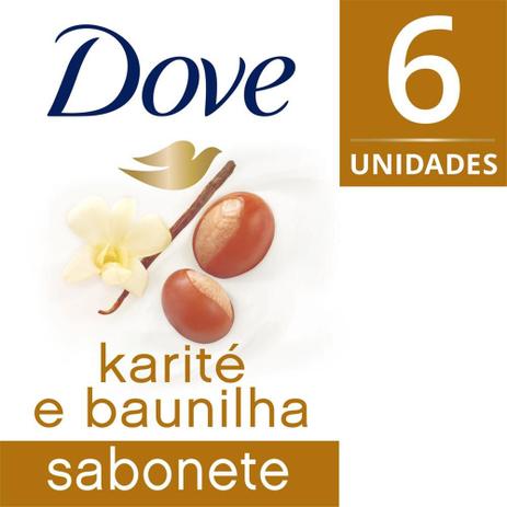 Pack 6 Sabonete em Barra Dove Óleo de Karité e Baunilha Delicious Care 90g Cada Menor preço em Pack 6 Sabonete em Barra Dove Óleo de Karité e Baunilha Delicious Care 90g Cada
