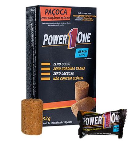 Paçoca Rolha Zero Açúcar Power One Caixa com 24 Unidades - 432g Menor preço em Paçoca Rolha Zero Açúcar Power One Caixa com 24 Unidades - 432g