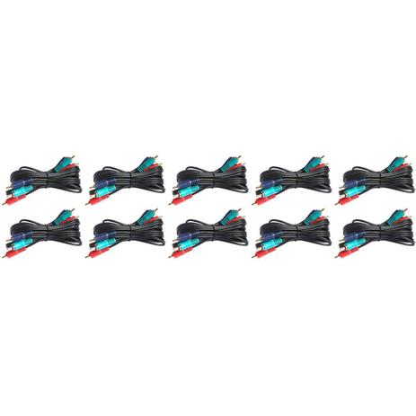 Pacote c/ 10 Cabo Video Componente 3 x 3 RCA 2 Metros - Mxt Menor preço em Pacote c/ 10 Cabo Video Componente 3 x 3 RCA 2 Metros - Mxt