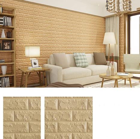 Painel 3d Auto-adesivo E Alto Relevo Tijolo Pedra 70 77 cm Marrom - Comercial 21 Menor preço em Painel 3d Auto-adesivo E Alto Relevo Tijolo Pedra 70 77 cm Marrom - Comercial 21