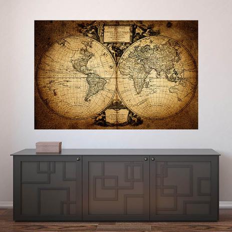 Painel Adesivo de Parede - Mapa Mundi Vintage - 423pnm - Allodi é boa?