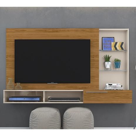 Painel Bancada Suspensa Para TV 55 Polegadas Ayla Naturale Off White Madetec Menor preço em Painel Bancada Suspensa Para TV 55 Polegadas Ayla Naturale Off White Madetec