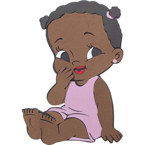 Painel Bebê Menina Negra E.V.A - Grintoy Menor preço em Painel Bebê Menina Negra E.V.A - Grintoy