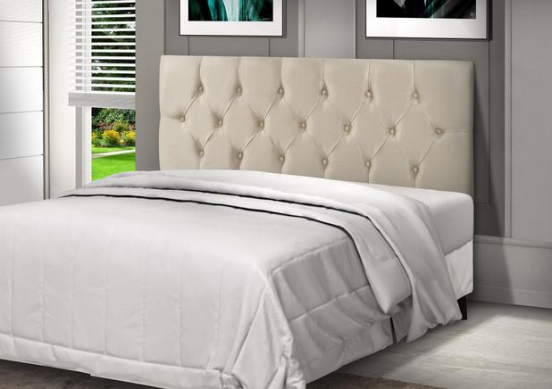 Painel Cabeceira Estofada Suede Marfin Lavinia Cama Box Casal 1,40 m - CNM Menor preço em Painel Cabeceira Estofada Suede Marfin Lavinia Cama Box Casal 1,40 m - CNM