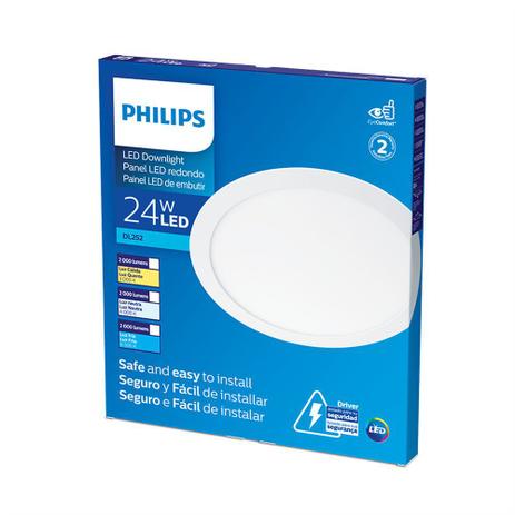 Menor preço em Painel De Led Philips Plafon Downlight Redonda 24W Luz Branca Quente DL252 Bivolt