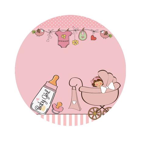 Painel De Lona Redondo Cha De Bebe Baby Girl Fabrika De Festa Painel De Festas Magazine Luiza