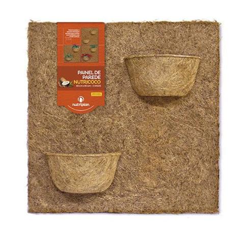 Painel de Parede Fibra de Coco 60 x 60 cm - com 2 Vasos - Nutriplan Menor preço em Painel de Parede Fibra de Coco 60 x 60 cm - com 2 Vasos - Nutriplan