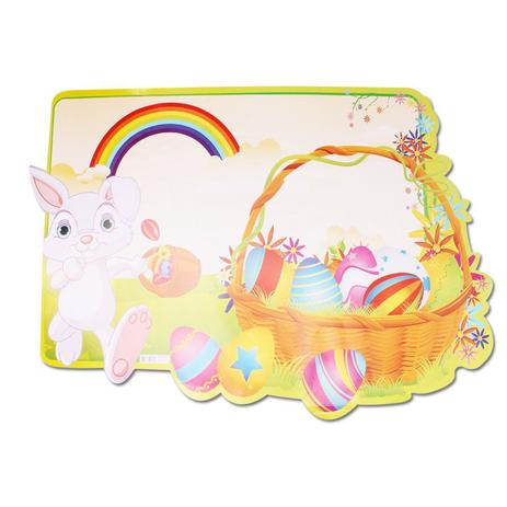 Painel de Páscoa Coelho com Cesta de Ovos Arco-Íris - Aluá festas é boa?