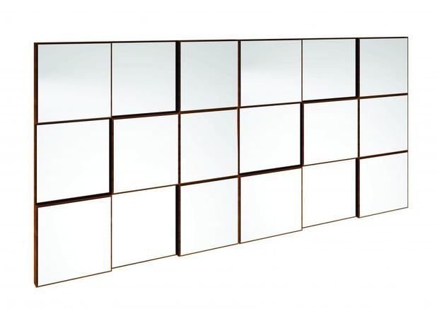 Painel Decorativo Quadriculado 3D 150 cm para Aparador Nobre com Espelho - Dalla costa é boa?