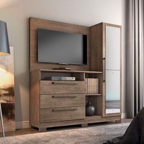 Painel E Cômoda Para Quarto Casal Com 03 Gavetas E Porta Com Espelho NT5055 - Notável móveis Menor preço em Painel E Cômoda Para Quarto Casal Com 03 Gavetas E Porta Com Espelho NT5055 - Notável móveis