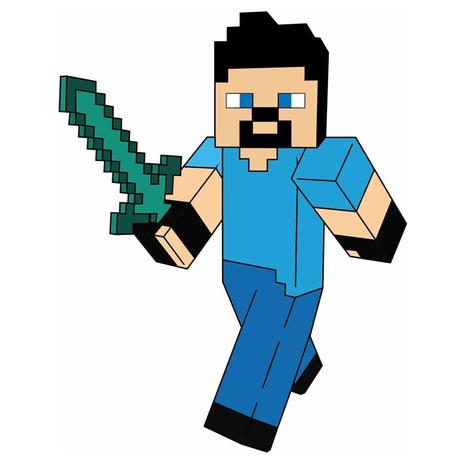 Painel EVA Steve com Espada para Festa Minecraft Grintoy - Festabox Menor preço em Painel EVA Steve com Espada para Festa Minecraft Grintoy - Festabox