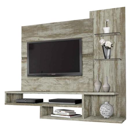 Painel Home Para Tv 42 Polegadas Com Prateleiras De Vidro Vanilla Jupiter - Elo é boa?