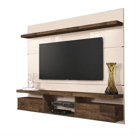 Painel Home Suspenso Livin 1.8 TV 55 Pol Off White E Deck HB Móveis Menor preço em Painel Home Suspenso Livin 1.8 TV 55 Pol Off White E Deck HB Móveis