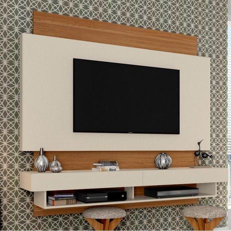 Painel/Home Suspenso p/ TV 2 Gavetas TB115 - Off White/Freijó - Dalla costa Menor preço em Painel/Home Suspenso p/ TV 2 Gavetas TB115 - Off White/Freijó - Dalla costa