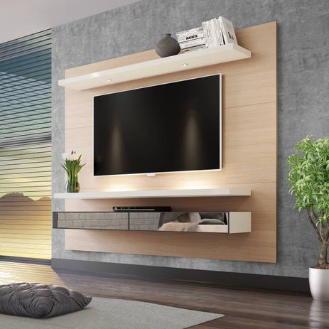 Painel Home Suspenso p/ TV até 65” com LED e espelhos TB108E Dalla Costa Natural/Offwhite é boa?