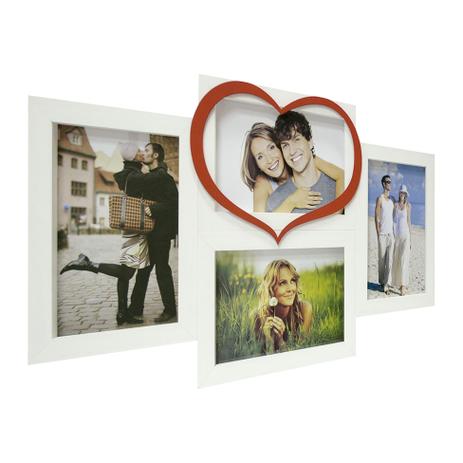 Painel Love Para Parede 4 Fotos Branco Com Vermelho 61071 - Kapos Menor preço em Painel Love Para Parede 4 Fotos Branco Com Vermelho 61071 - Kapos