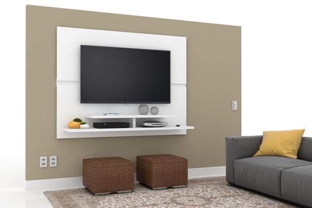 Painel Mônaco New p/ Tv até 50 pol Branco - Lukaliam Menor preço em Painel Mônaco New p/ Tv até 50 pol Branco - Lukaliam