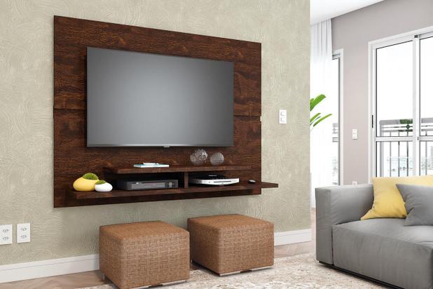 Painel Mônaco New p/ Tv até 50 pol Noce - Lukaliam Menor preço em Painel Mônaco New p/ Tv até 50 pol Noce - Lukaliam
