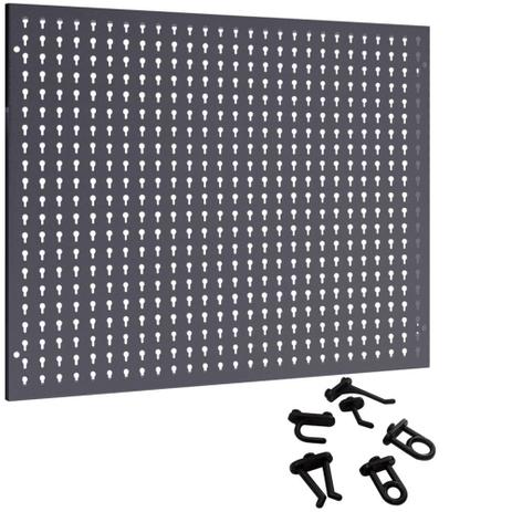 Painel para ferramentas metálico 725 x 575 mm com ganchos plásticos - Presto Menor preço em Painel para ferramentas metálico 725 x 575 mm com ganchos plásticos - Presto