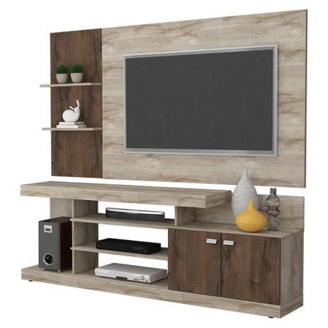 Painel para Tv 50 Polegadas e Rack 2 Portas Viena Permobili Rústico/Café Menor preço em Painel para Tv 50 Polegadas e Rack 2 Portas Viena Permobili Rústico/Café