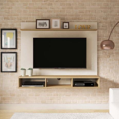 Painel para TV 55 Polegadas Mister Off White e Marrom 160 cm - Artely Menor preço em Painel para TV 55 Polegadas Mister Off White e Marrom 160 cm - Artely