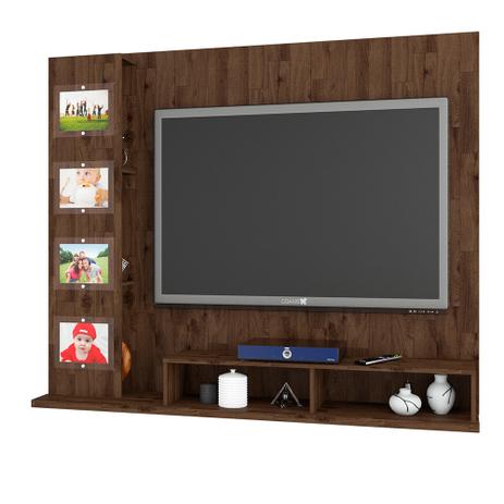 Painel Para TV com Bancada e Prateleiras Estrela Rustic - Germai Menor preço em Painel Para TV com Bancada e Prateleiras Estrela Rustic - Germai