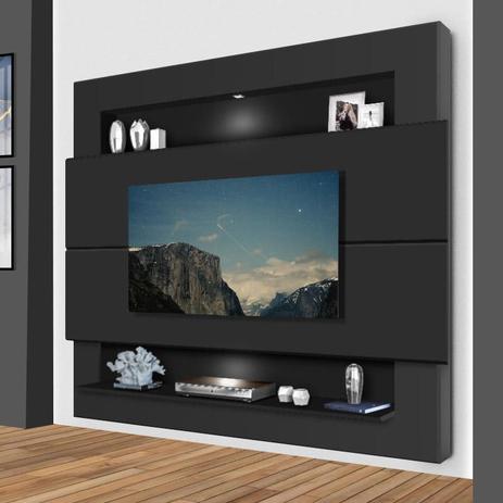 Painel para Tv Com Led suspenso Milão Preto - Luapa Móveis Menor preço em Painel para Tv Com Led suspenso Milão Preto - Luapa Móveis