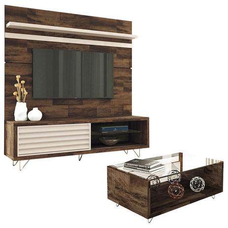 Painel para TV com Rack Bancada Venezza e Mesa de Centro Charmy Deck HB Móveis - Hb moveis Menor preço em Painel para TV com Rack Bancada Venezza e Mesa de Centro Charmy Deck HB Móveis - Hb moveis