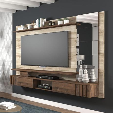 Painel Para TV Murano 100% MDF Rustico/Cafe - Permobili Menor preço em Painel Para TV Murano 100% MDF Rustico/Cafe - Permobili