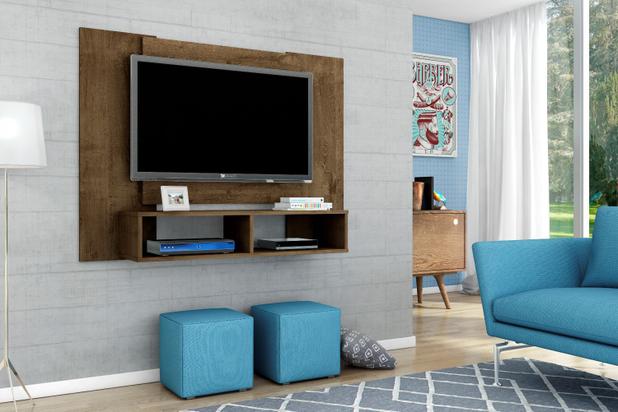 Painel para TV Navi Cor Madeira Rustica - Moveis bechara Menor preço em Painel para TV Navi Cor Madeira Rustica - Moveis bechara