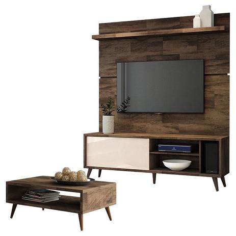 Painel para TV Personale 1.6 com Rack Bancada Levis e Mesa de Centro Lucy Deck HB Móveis - Hb moveis Menor preço em Painel para TV Personale 1.6 com Rack Bancada Levis e Mesa de Centro Lucy Deck HB Móveis - Hb moveis